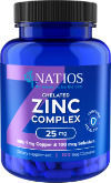 NATIOS Zinc Chelated Complex, Zinek, selen a měď, 25 mg, 100 veganských kapslí